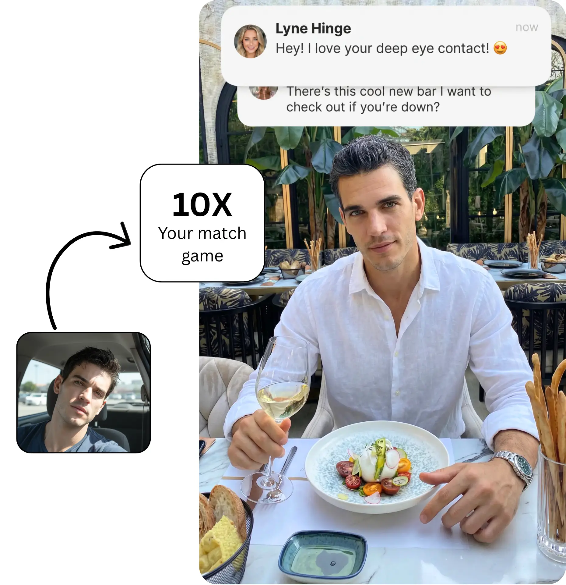 AI-generated Hinge profile photo of a man with a natural confident look