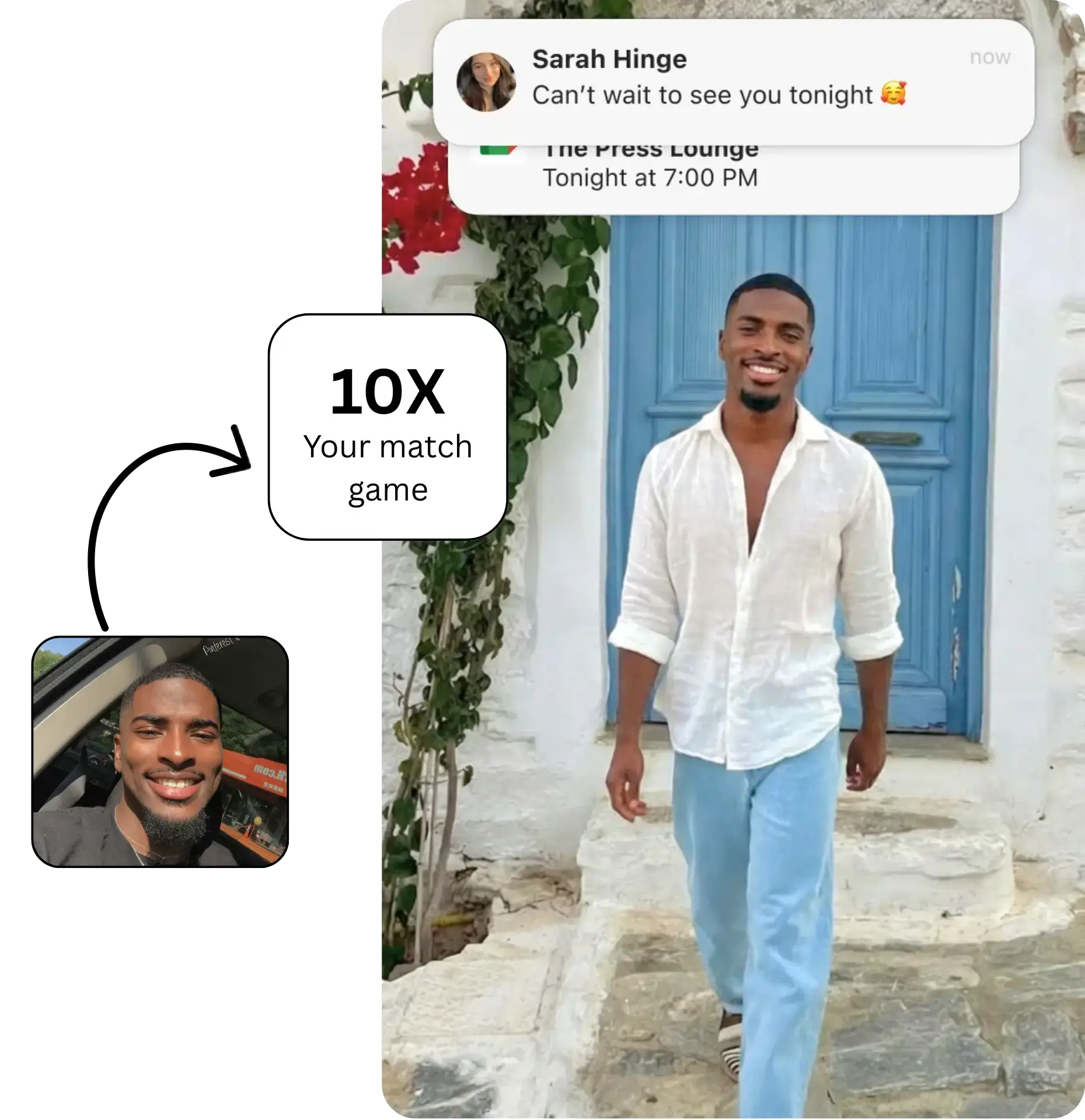 AI-generated Hinge profile photo of a man with a natural confident look